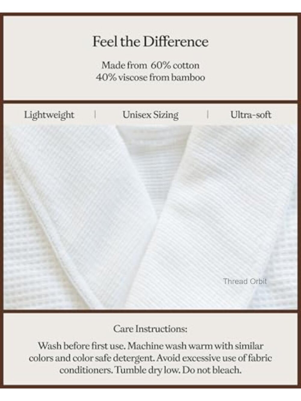 Waffle Bath Robe Lightweight Spa Robe with Pockets - Picture 4 of 6